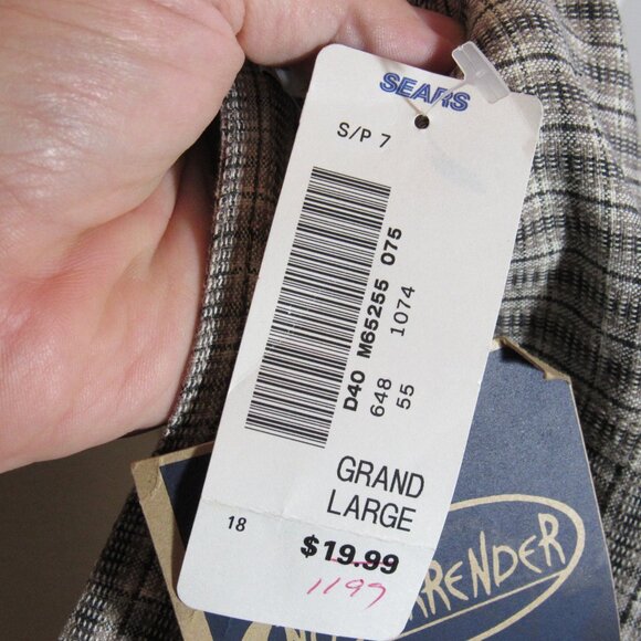 True Vtg Pool Shirt Medium Men's Zipper Front No Surrender Sears Club Beige NWT - Picture 13 of 13